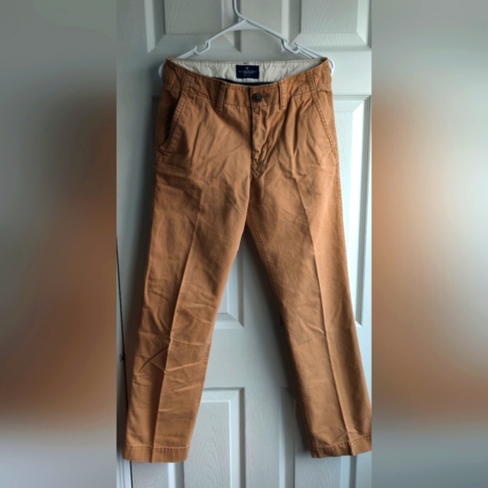 American Eagle Outfitters Camel Tan Chinos Comfortable Cotton Mens 30x34